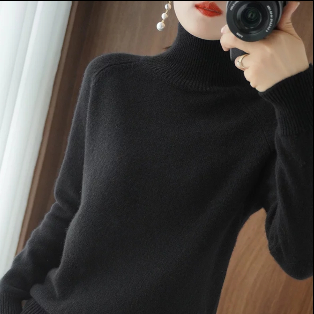 Zwarte cashmere trui dames best sale